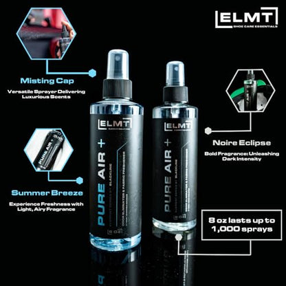 Blackline 4-in-1 Shoe Deodorizer Spray — Multipurpose Car Air Freshener, Shoe Spray for Smelly Shoes, Closets & Non-Washable Items — Residue-free, US-Made, Attacks the Source — 2-Pack (16oz)