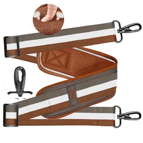ZINZ Ultra-Thick Fixed Pad Shoulder Strap 76-inch Universal Bag Strap with Breathable Cushion and Dual Balanced Adjustable Buckles for Laptop Bag Luggage Messenger Bag Crossbody etc -Stripe-YWG - color: Stripe-ywg
