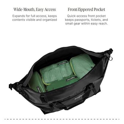 Eagle Creek Migrate 90L Duffel Bag – Lightweight, Durable Travel Duffel – Weather-Resistant Fabric – Comfortable Shoulder Straps - Midnight Black - color: Midnight Black