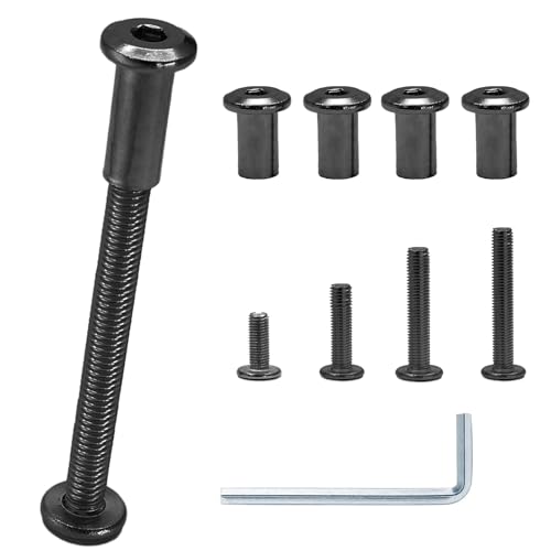 M6 Hex Drive Socket Cap Bolt Kit, Black, 30 Sets | M6x20/30/40/50/60mm, Includes Allen Wrench, Countersunk Screw Barrel Nuts, Binding Screws, For Furniture & Cabinet - color: Black, size: M6x20/30/40/50/60mm