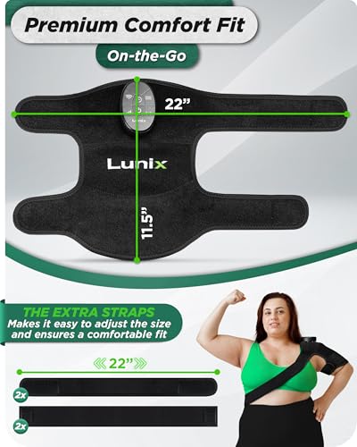 Lunix LX19 Red Light Therapy for Knee, Elbow and Shoulder, Triple Chips LED 850 and 660nm, Infrared Therapy for Circulation & Joint Support, Rechargeable, Adjustable Intensity - size: Knee/Shoulder/Elbow
