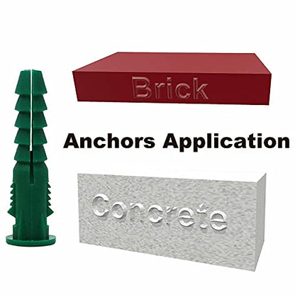 T.K.Excellent Plastic Drywall Anchors and Screws Kit, Ribbed Anchors Assortment Screws Kit, Wall Anchor Kit 400Pcs