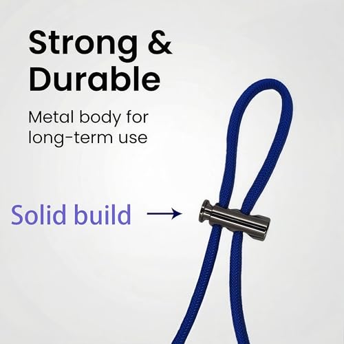 JIJI&ZEZE 10 Pcs Small Metal Cord Locks Double Hole Spring Cord Stoppers with 4mm Openings