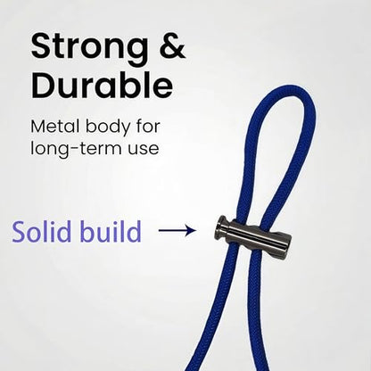 JIJI&ZEZE 10 Pcs Small Metal Cord Locks Double Hole Spring Cord Stoppers with 4mm Openings