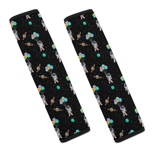 2PCS Universal Fit Car Seat Belt Pad for Kids, Most Cars, Space Astronaut Galaxy Balloon Seat Belt Cushion, Shock Absorption - color: Pattern 796