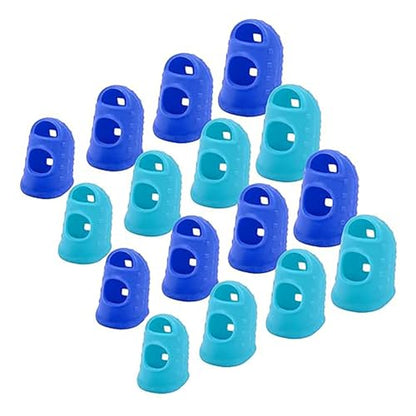 16PCS Silicone Guard Guitar Guzheng Finger Pads Protective Cushion Cover for Hand Sewing Counting Turning Pages Engraving
