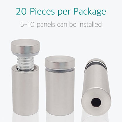 Lantee Standoff Screws - 1/2 x 1-3/16 Inch Stainless Steel Sign Standoff Mounting Hardware for Acrylic, Glass & Picture - 20 Pcs 12mm x 30mm - color: Silver, size: 1/2" x 1-3/16" / 12 x 30mm