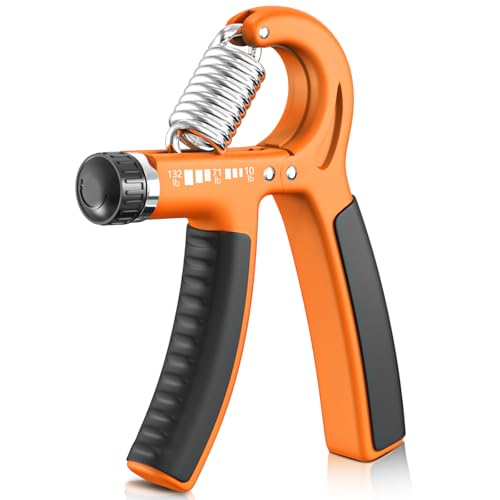 FitBeast Grip Strengthener Forearm Strengthener, Adjustable Hand Grip Strengthener for Strength Training & Rehabilitation, 10-132 lbs Resistance, Ideal for Athletes and Physical Therapy (1 Piece) - color: Orange
