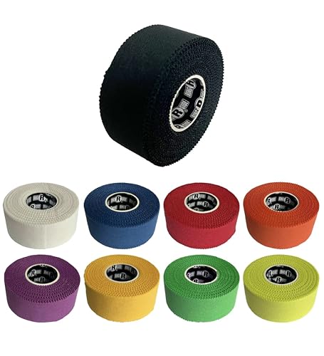 Ringside 1" Athletic Trainers Tape, Cotton Kinesiology Tape for Combat Sports, Adhesive, 30 Foot Rolls, Black - color: Black