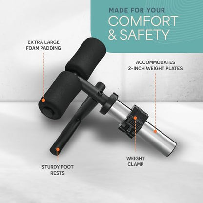 Lifepro Tib Bar for Knees Over Toes – ShinBlitz, 400 lb, 5-Yr Warranty | Anterior tib raise & dorsiflexion, padded clamp fits all shoe sizes, fits 1" & 2" Olympic plates, powder-coated steel, ankle