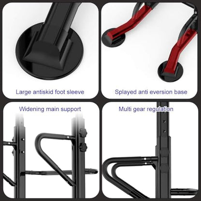 soges Foldable Power Tower Pull Up Bar Station with 6-Level Height Adjustment, Heavy Duty Free Standing Dip Station for Home Gym, Space-Saving Strength Training Equipment for Full Body Workout