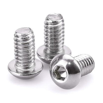 1/4-20 x 1/2" Button Head Socket Cap Bolts Screws, 304 Stainless Steel 18-8, Allen Hex Drive, Bright Finish, Fully Machine Thread, Pack of 50 - size: 1/4-20 x 1/2