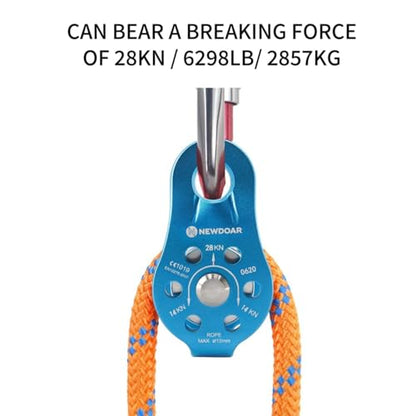 Climbing Pulley 26KN, Aluminum Single Rope Micro Block, Blue | Rescue Hauling Device for Rappelling Arborist Rigging & Mountaineering, Bearing Rotation, Hitch Hole Fixed Outdoor Gear - color: Blue