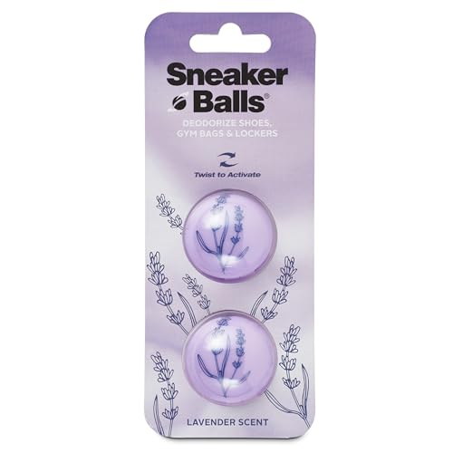 Sof Sole Sneaker Ball Shoe Odor Eliminator & Remover, – Twist-to-Activate Deodorizer for Shoes, Gym Bags, Lockers – Adjustable Scent Control, Compact & Long-Lasting Freshness, Lavender Scent, 2PK - color: Lavender (Lavender), style: 2 Pack