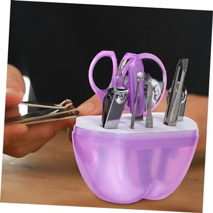 Nail File Set Fingernail Trimmer Tools Storage Case for Camping Travel Hiking Daily Use