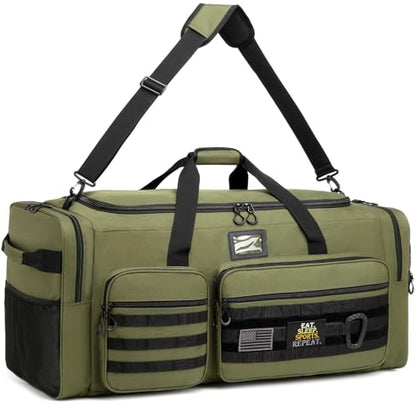 135L Extra Large Duffle Bag, Heavy Duty Sports Gym Travel Duffel Bag | for Basketball, Baseball, Hockey, Football, Helmets, and Pads - color: Green