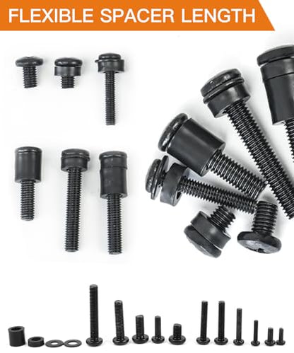 Universal TV Mounting Hardware Screw Kit Set with Box | M4 M5 M6 M8 Screws and Washers Spacers, Replacement Screws for TV VESA Mounting, Fits Most TV / Monitor up to 80 inch