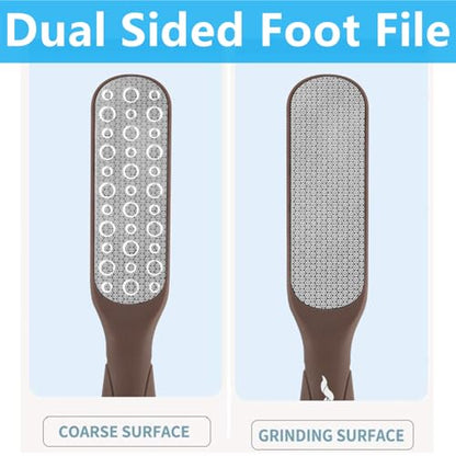 Fu Store 2 Pack Foot Files Callus Remover Stainless Steel Foot Rasp and Dual Sided Feet File Professional Scrubber Pedicure Tools Premium for Feet Care Remove Hard Skin, Brown - color: Brown