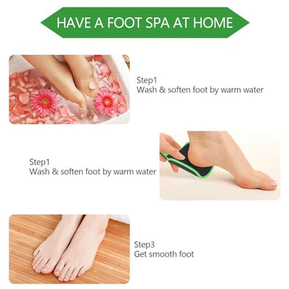 2 Pcs Curved Foot File Callus Remover for Feet, Double Sided Heel File Scraper U Shaped Foot Scrubber Dead Skin Remover - color: Green&yellowish