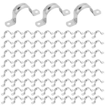 300 PCS 1 Inch Stainless Steel Rigid Pipe Strap, M25 Conduit Clamps, U Bracket Mounting Clamps with Two Hole, U Tube Pipe Clamp for Chemical Industry, Commercial - size: 300 PCS 1 Inch
