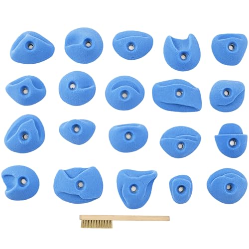 Trango Grip Hold Starter Kit - Indoor Climbing Wall Hardware | Featuring indoor climbing-hold kit with matching hardware for setting varied routes and training multiple grip types - color: Blue, size: Double Disks