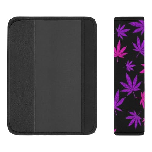 1 Pair Purple Weedleaf Car Seat Straps Shoulder Pads Soft Padded Harness Pads Strap for Adult Use, Stroller Pushchair High Chair, Comfortable Driving - color: Pattern 576