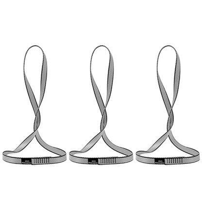 18MM Nylon Climbing Sling Runner 23KN CE2008/EN566 Rock Climbing Webbing Straps for Outdoor Climbing, Rappelling, Swing, Yoga Hammock etc - color: Grey|120cm/48inch|3PCS