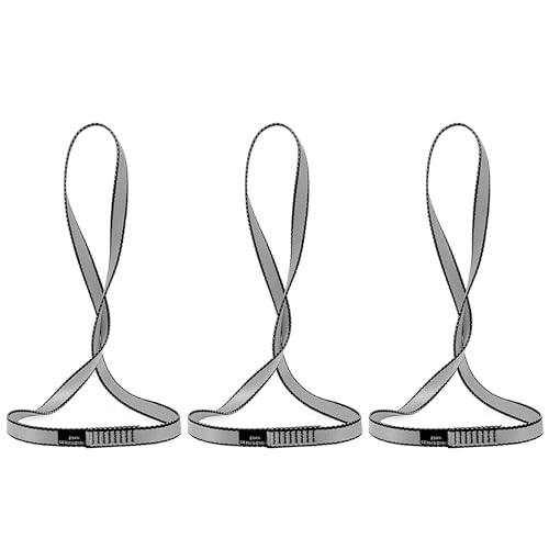 18MM Nylon Climbing Sling Runner 23KN CE2008/EN566 Rock Climbing Webbing Straps for Outdoor Climbing, Rappelling, Swing, Yoga Hammock etc - color: Grey|60cm/24inch|3PCS