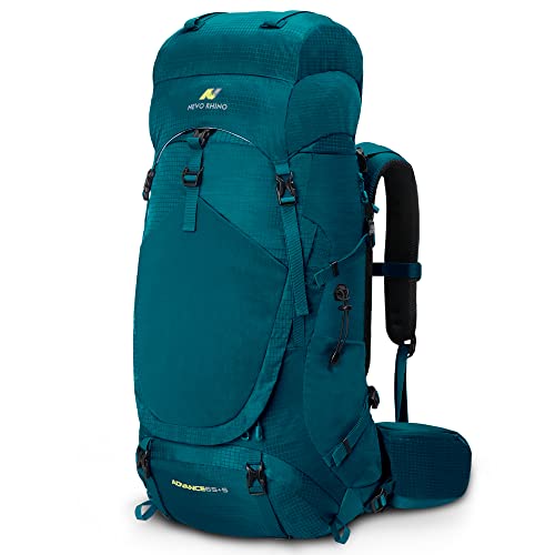 N NEVO RHINO Internal Frame Hiking Backpack 50/60/65/70/80L, Mountain Climbing Camping Backpack Daypack Waterproof Rain Cover - color: 15 Green, size: 65+5L
