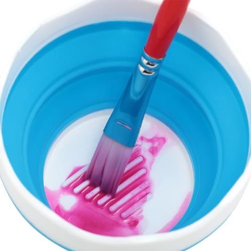 Creative Mark Collapsible Paint Brush Water Cup 10oz Capacity - Durable & Leak-Proof, Space-Saving Design, Ideal for Artists, Travel, Plein Air Painting, Mural Painters, Studio Use - size: 10oz Cup