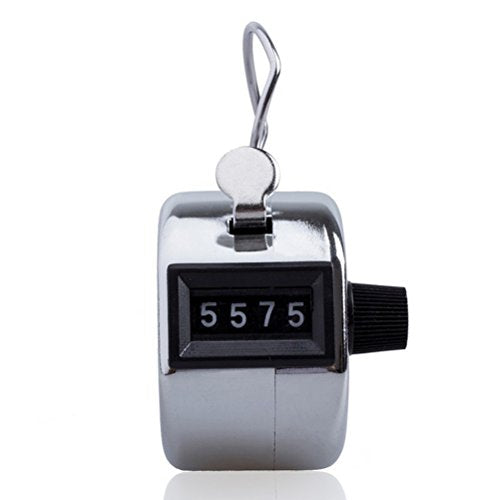 Handheld Tally Counter 4 Digit Mechanical Clicker Counters 4 Pcs | Metal Mechanical Palm Count Clicker, Max 9999 Numbers Recorder Trackers, Sports Golf Coach Inventory Warehouse Equipment