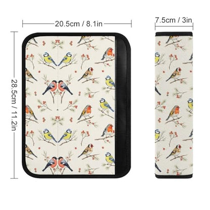Universal Soft and Comfortable Car Seat Straps Shoulder Pads for Adult Use, Stroller Pushchair High Chair, 2PCS Floral Bird Harness Pads Strap - color: Pattern 359