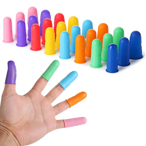 Mr. Pen- Silicone Hot Glue Gun Finger Caps, 24 pcs, 3 Sizes | Reusable Silicone Finger Protectors for Hot Glue, Wax, Resin, Honey Adhesives, Scrapbooking, Sewing - color: Multi-color, size: 24 pcs