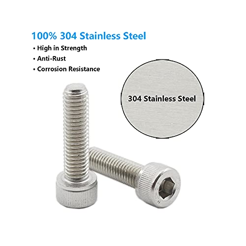 20 PCS Socket Head Cap Screws, TTZEZE 304 Stainless Steel Metric Machine Bolts Hex Socket Screw, Socket Drive Bright Finish Full Machine Threads for Shelf Chair Desk Install Repair (M8x16mm) - color: M8, size: 16mm
