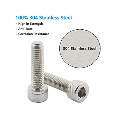 20 PCS Socket Head Cap Screws, TTZEZE 304 Stainless Steel Metric Machine Bolts Hex Socket Screw, Socket Drive Bright Finish Full Machine Threads for Shelf Chair Desk Install Repair (M8x16mm) - color: M8, size: 16mm