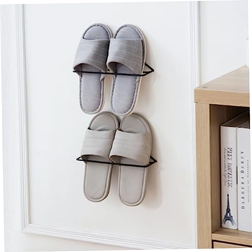 2pcs Wall Mounted Wrought Iron Shoe Rack for Slippers and Sneakers Storage Organizer Space-saving for Tidy Homes