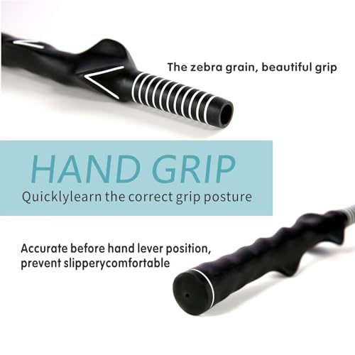 Golf Grip Trainer Right Hand, 2 Pack Golf Training Grip | 10.2in Rubber Grip Trainer for Beginners, Kids Women to Practice Proper Hand Position at Home or Golf Range