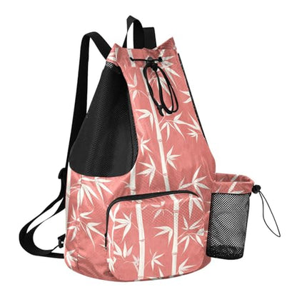 Yuiboo Red Trees Drawstring Backpacks Climbing Gym Bag with Inside Pockets String Bag Wet and Dry Separation