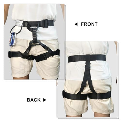 NewDoar Climbing Harness, Mountaineering Rock Climbing Harness, Half Body Harness for Rappelling Fire Rescuing Tree Climbing - color: Black 2