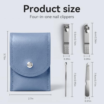 20-Piece Complete Nail Care Kit, Professional Manicure Set with Stainless Steel Tools for Home Use, Travel & Gifts | Portable Nail Clipper Kit in Blue Case(Blue) - color: Blue