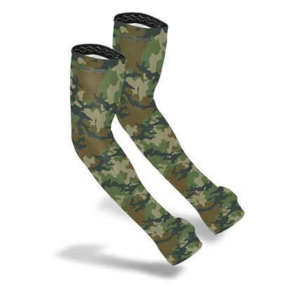 FARMER'S DEFENSE Gardening Arm Sleeves|UV Cooling Protective Sleeve Women & Men|Anti-Scratch Cover Sun UPF Outdoor Protection - Green Camo - XS - color: Green Camo, size: X-Small