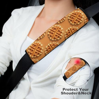 Soft Padded Car Seat Belt Pad for Child, Most Cars, 2 Piece Waffles Tortilla Seat Belt Cushion Comfortable Driving - color: Pattern 777
