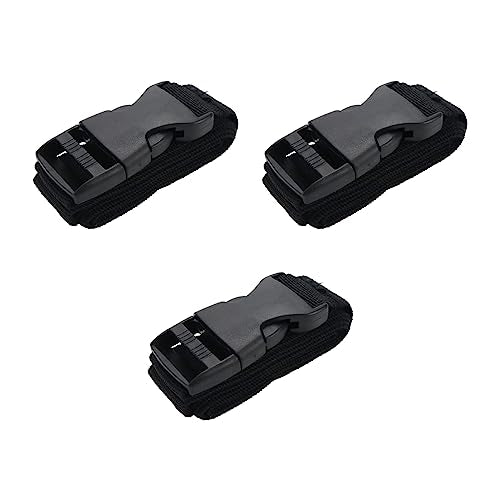 3Pcs Tie Down Straps Black Adjustable Nylon Strap with Buckles 1" x 47" (3.9ft) Straps with Quick Release, Lashing Strap for Backpacking, Outdoor Activities - color: Black, size: 1"x47"(3Pcs)