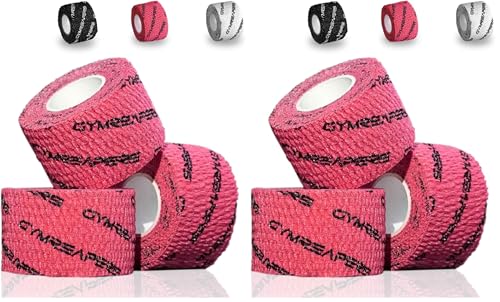 Gymreapers Weightlifting Adhesive Thumb Tape, Stretchy Athletic Tape Grip & Protection for Olympic Lifting, Cross Training, Powerlifting, Hookgrip - color: Red, size: 3 Rolls (Pack of 2)