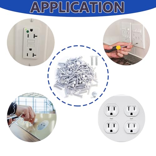 30 pcs 1" Wall Plate Screws, White Outlet Screws 6-32 Thread Light Electrical Cover Panel Switch Plate Screws(White） - color: White, size: 1 Inch