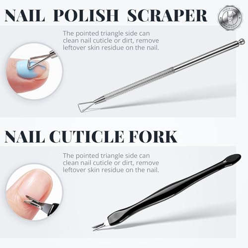 FANDAMEI Cuticle Kit, Nail Prep Kit, 14PCS Nail Buffer and Shine Kit, Nail Files and Buffers, Nail Kit, Nail Care Kit, Cuticle Trimmer, Cuticle Pusher, Manicure Kit for Women, Nail Stuff