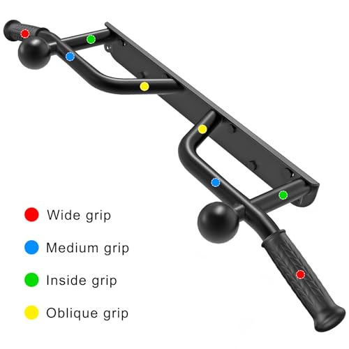SELEWARE Heavy Duty Welded Pull Up Bar Wall/Joist/Ceiling Mount Chin Up Bar | Multifunctional Pull-up Bars w/Resistance Band Hooks for Home Gym Strength Training, Sturdy Steel Construction Support 500 lb - color: C2: Black Wall Mount Pull Up Bar
