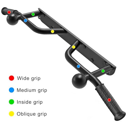 SELEWARE Heavy Duty Welded Pull Up Bar Wall/Joist/Ceiling Mount Chin Up Bar | Multifunctional Pull-up Bars w/Resistance Band Hooks for Home Gym Strength Training, Sturdy Steel Construction Support 500 lb - color: C2: Black Wall Mount Pull Up Bar