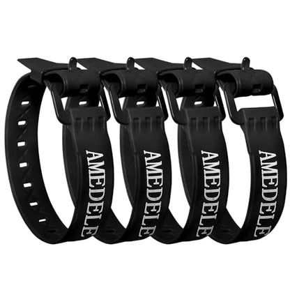 4 Pack Lashing Straps with Buckles,Adjustable Utility Tension Straps,Simple Tie-Downs Straps for Securing Bike Moto Luggage,Garden Hoses,Skis,Wires and Cables,Black,14" - color: Black, size: 14" Length / 4 Pack