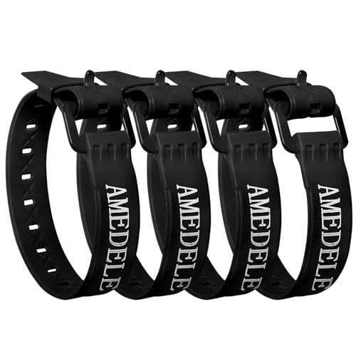 4 Pack Lashing Straps with Buckles,Adjustable Utility Tension Straps,Simple Tie-Downs Straps for Securing Bike Moto Luggage,Garden Hoses,Skis,Wires and Cables,Black,14" - color: Black, size: 14" Length / 4 Pack